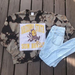 Arizona State acid wash crewneck
